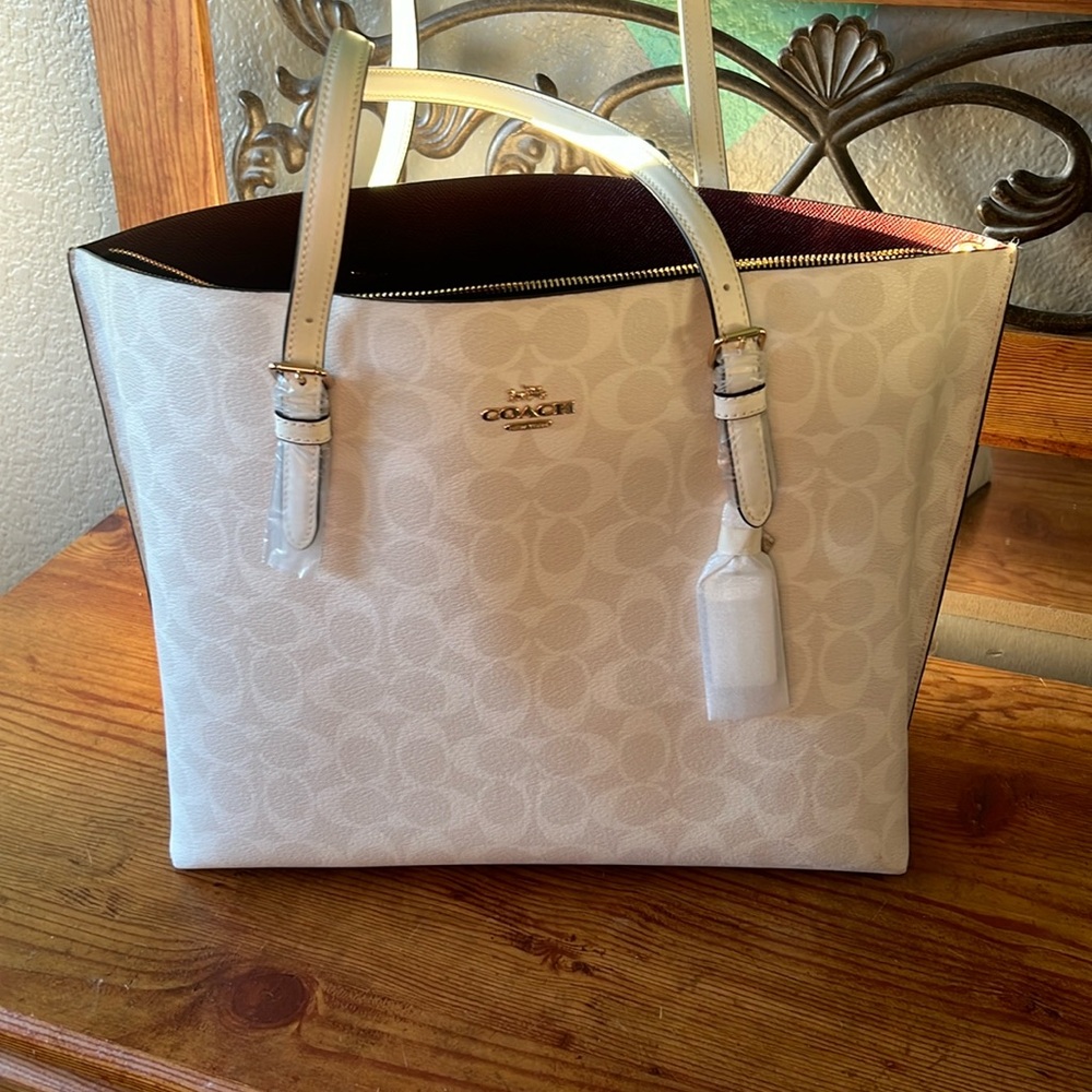 Large white Coach bag